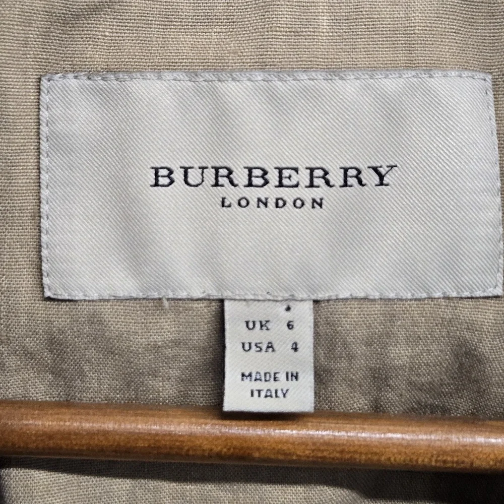 Burberry London‎ Linen Blend Natural Beige Women's Jacket Size 4 UK 6 - Picture 3 of 12